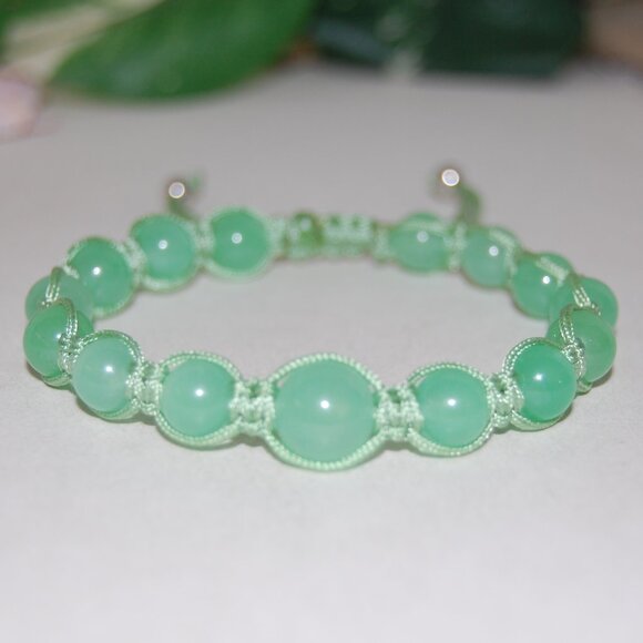 Green Bracelet,Gemstone Bracelet,Drawstring Shamballa Bracelet,Gift - Picture 2 of 3